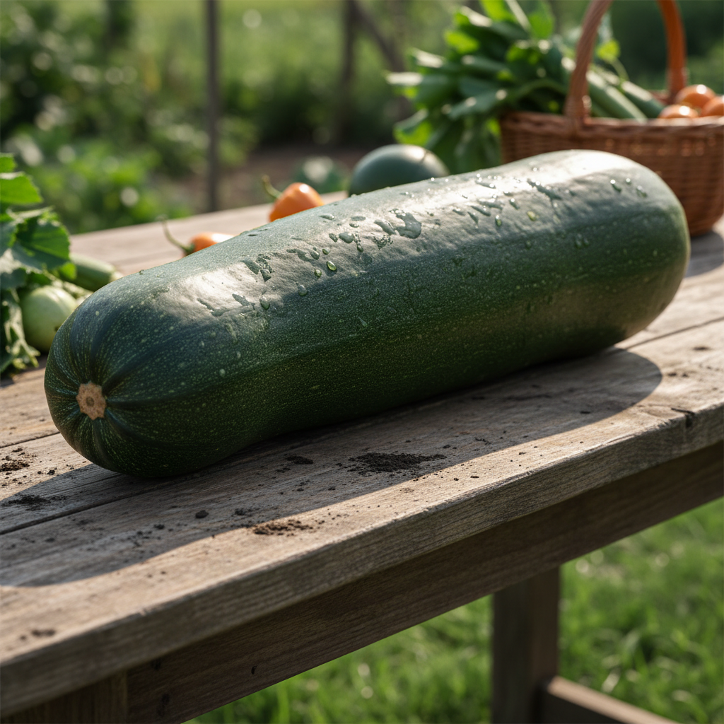 Grosse courgette fraîche