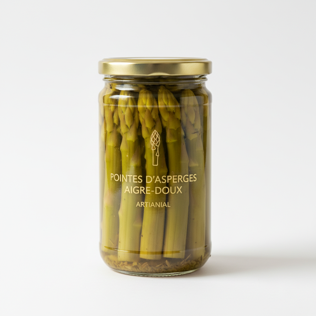 Bocal artisanal de pointes d'asperges à l'aigre-doux